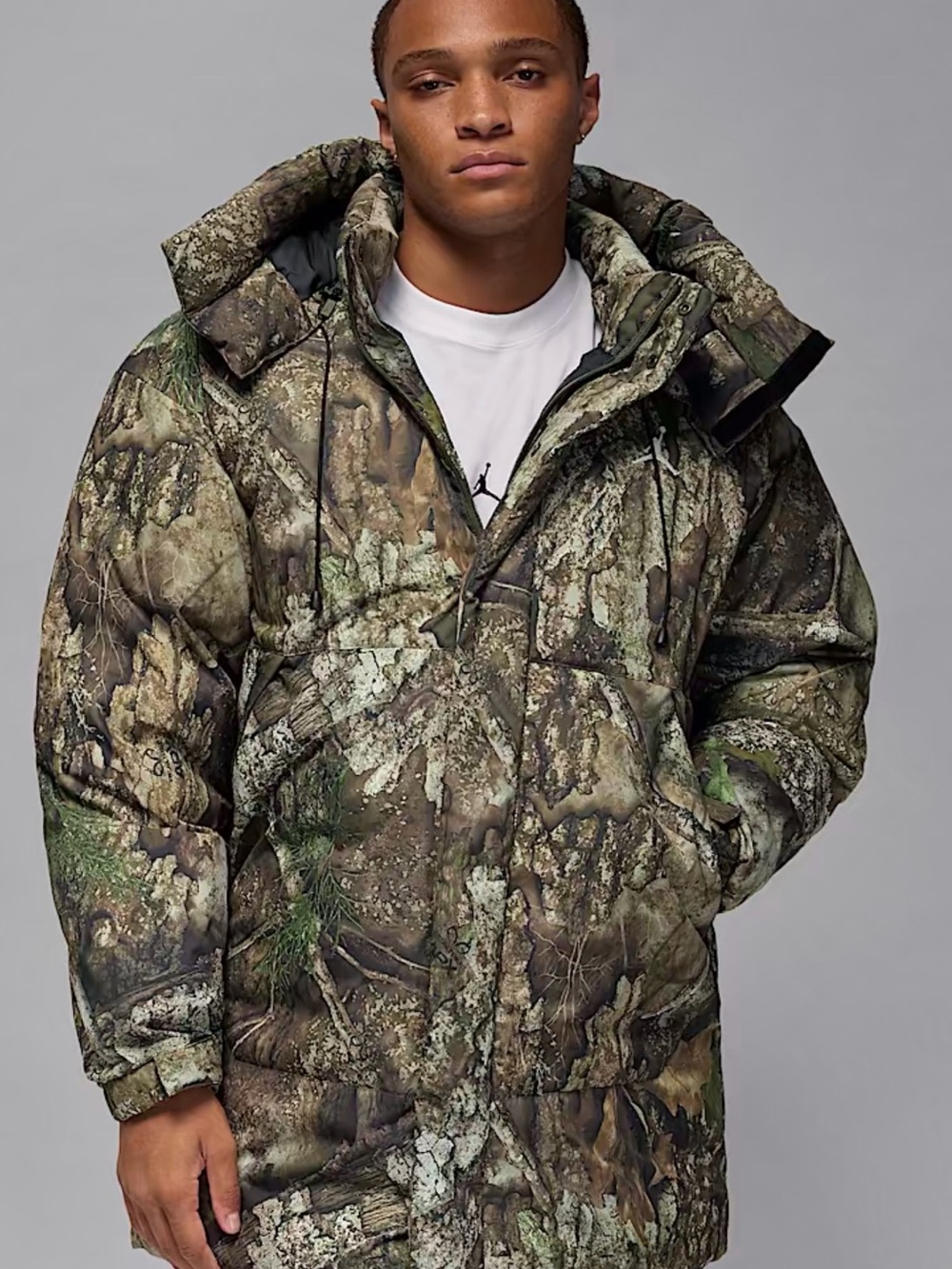 Nike Jordan Flight Therma-Fit Down Parka Real Tree Camo Mens Size Large
